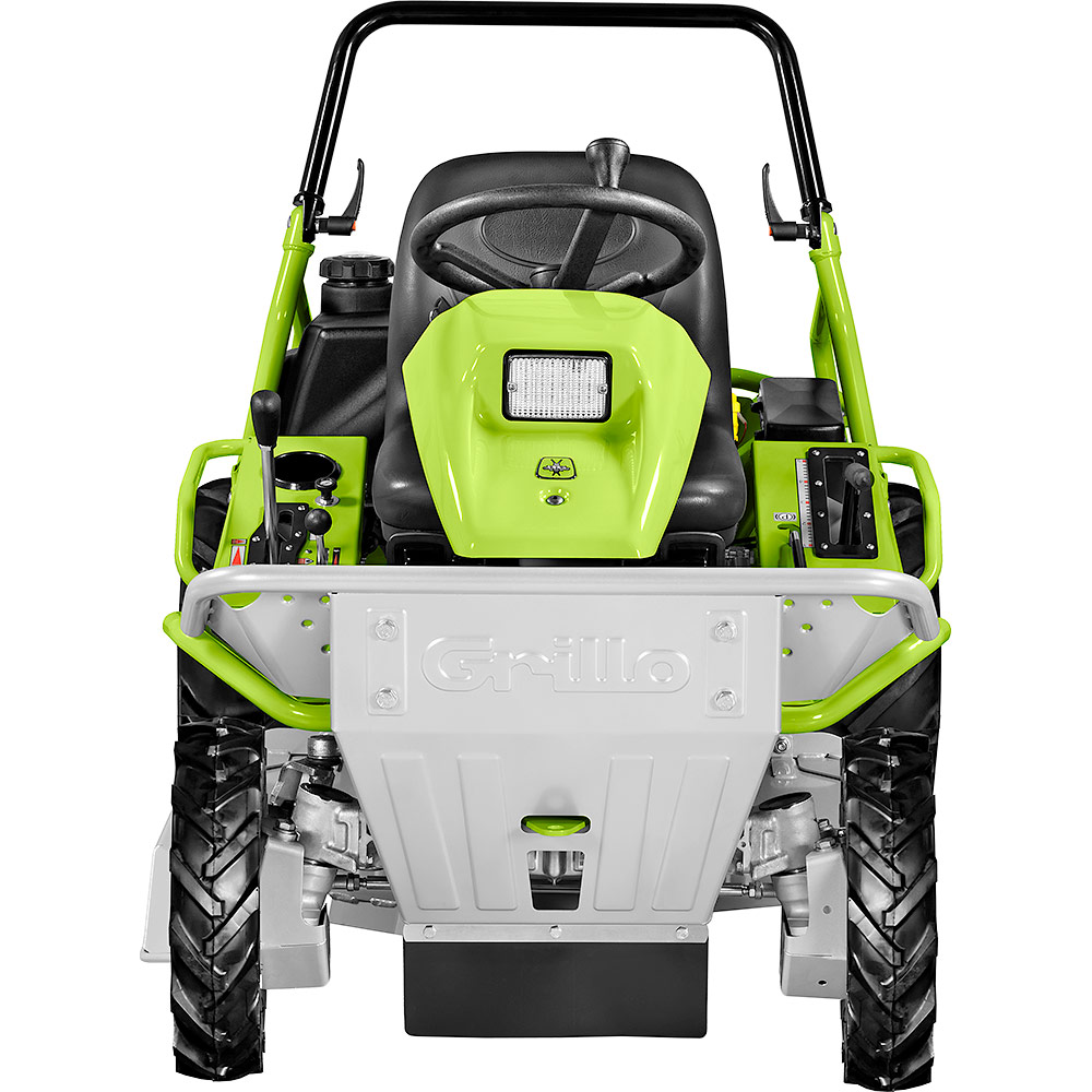 Trattorino trinciaerba Grillo Climber 10 AWD 22 vista frontale con roll bar