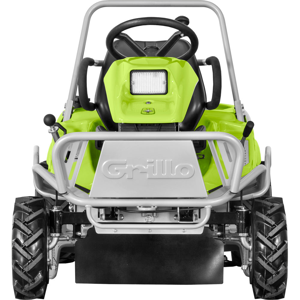 Grillo Climber 7.15 trattorino trinciaerba vista frontale con fanale anteriore