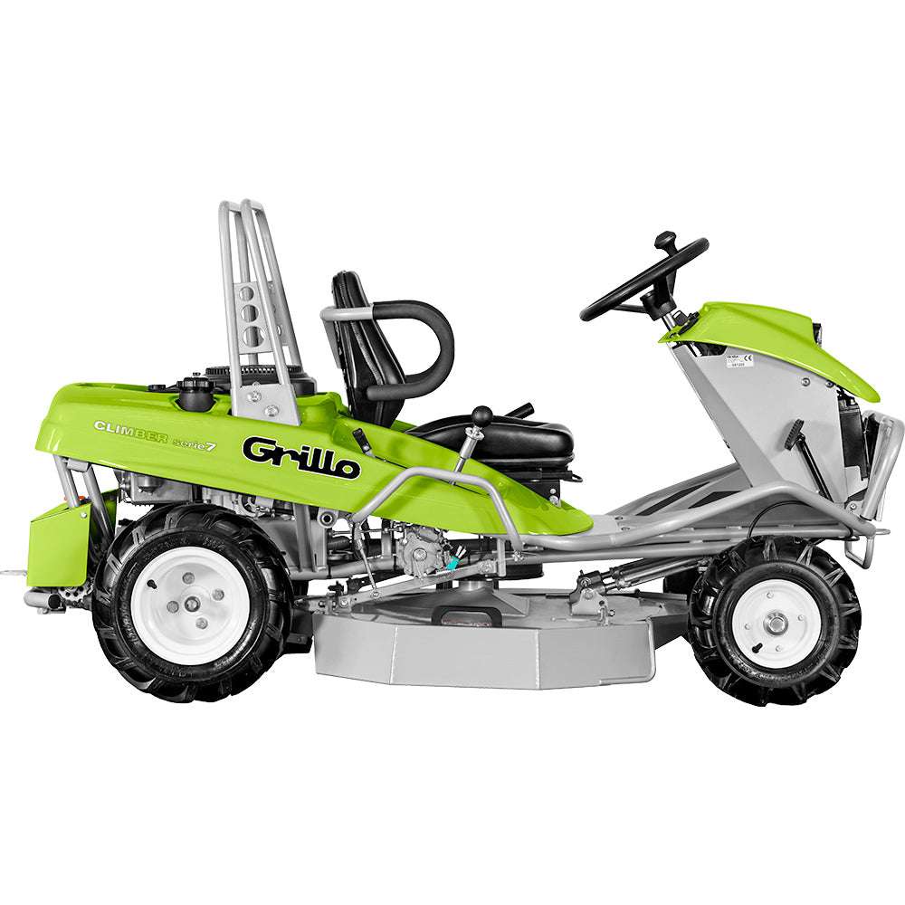 Grillo Climber 7.15 trattorino trinciaerba vista laterale con roll bar