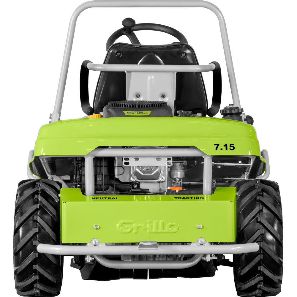 Grillo Climber 7.15 trattorino trinciaerba vista posteriore con motore