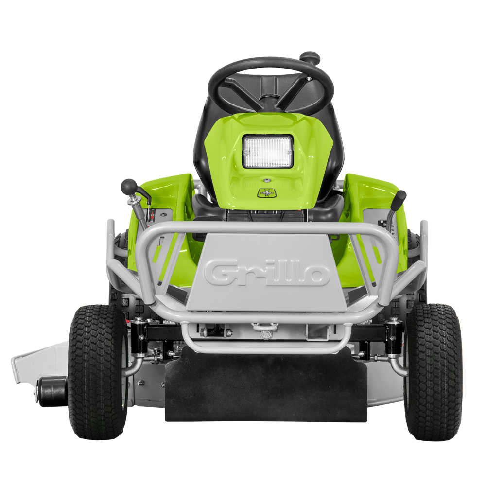 Grillo MD 15 trattorino rasaerba vista frontale con fanale anteriore