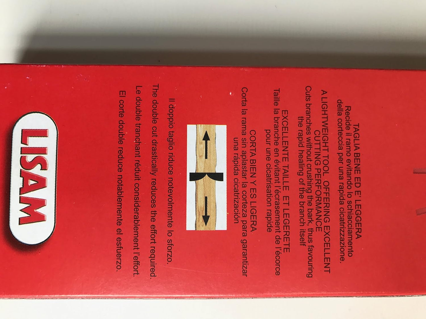 Retro confezione forbici da potatura Lisam 2/B con informazioni prodotto