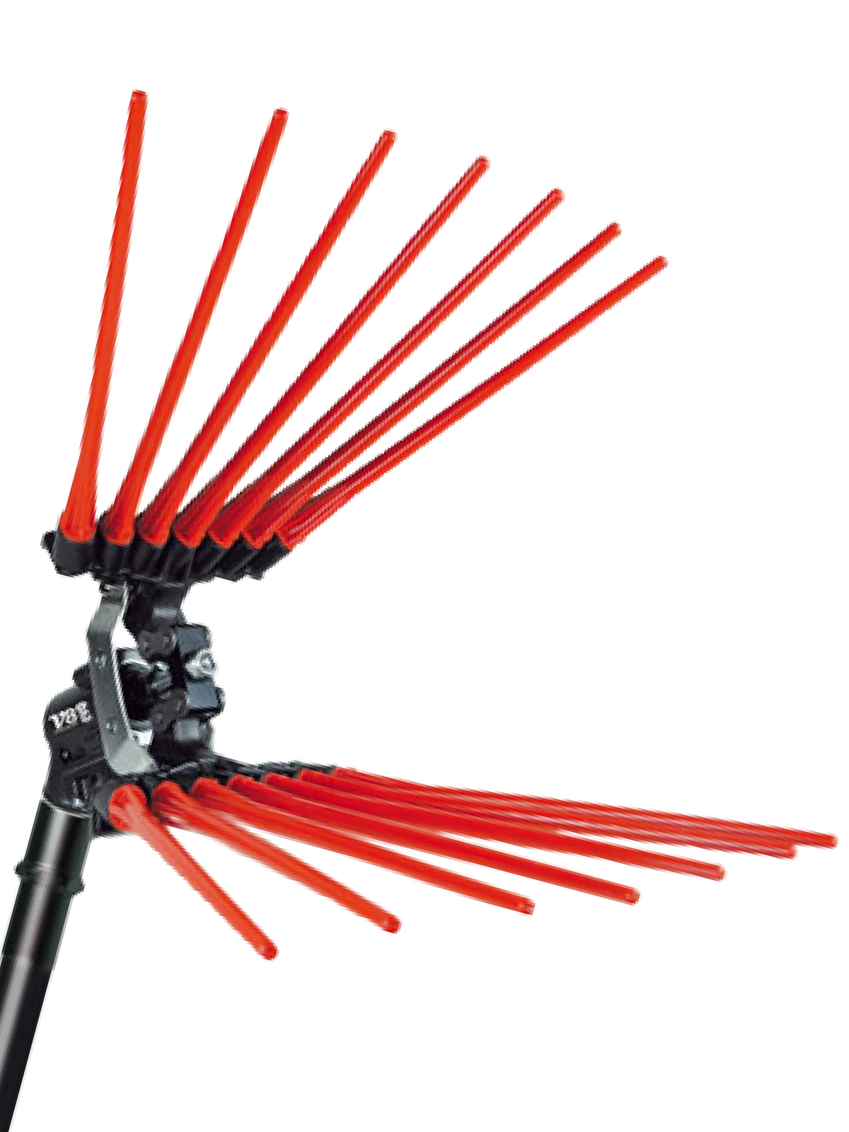 Abbacchiatore pneumatico Lisam V8 Evo per raccolta olive con rastrelli a astine rosse