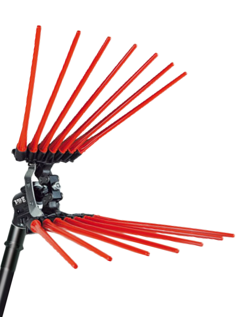 Abbacchiatore pneumatico Lisam V8 Evo per raccolta olive con rastrelli a astine rosse