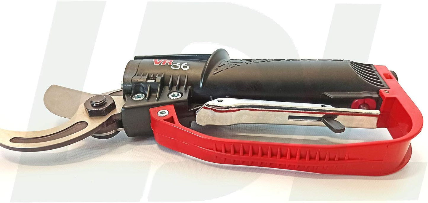 Vista laterale forbice pneumatica Lisam VR 36 per potatura professionale