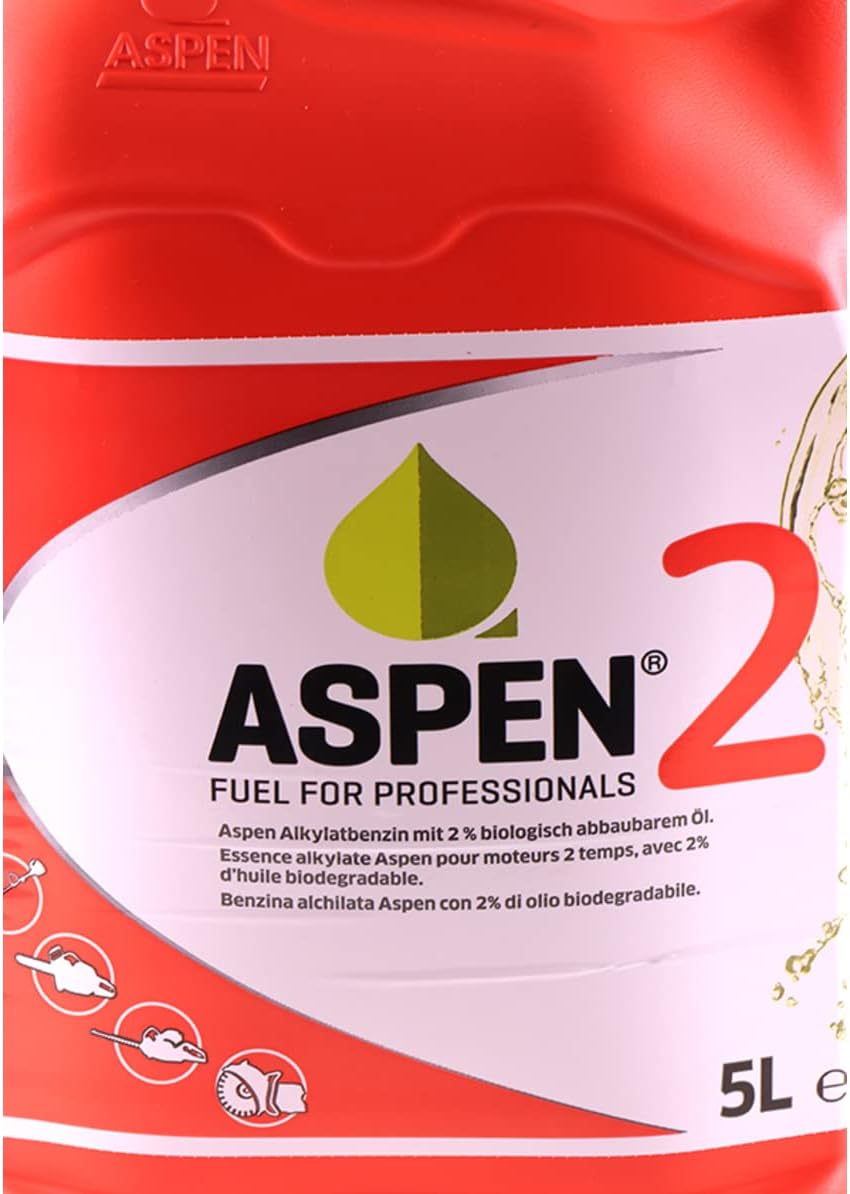 Dettaglio logo Aspen 2 benzina alchilata per motori 2 tempi 2% olio