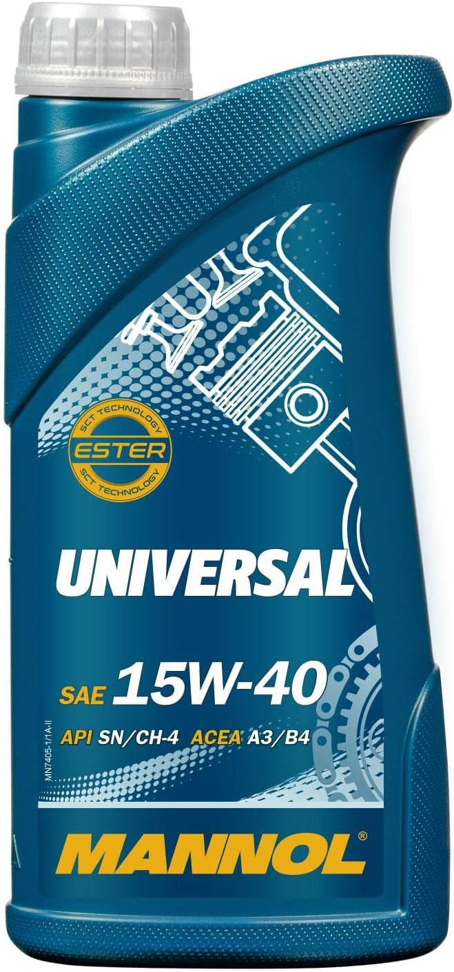 Flacone olio motore Mannol Universal SAE 15W-40 1L API SN/CH-4 ACEA A3/B4