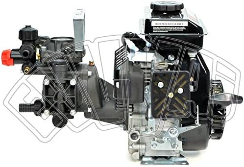 Motopompa a scoppio 2,5 HP vista laterale con attacchi del gruppo pompa