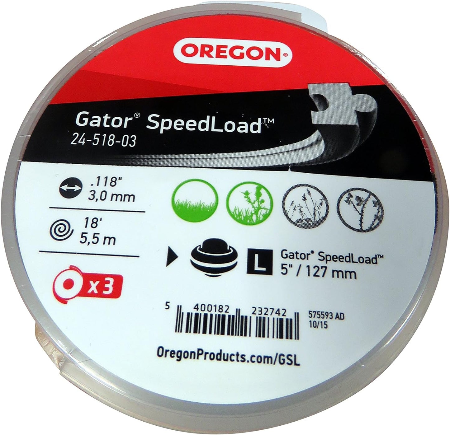 Confezione Oregon Gator SpeedLoad filo decespugliatore 3 mm