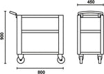 Schema dimensioni carrello porta attrezzi Beta 3 ripiani