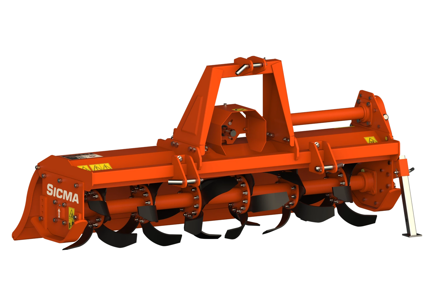 Fresatrice Sicma BH 120 fresa agricola 1200 mm vista frontale con rotore e zappe