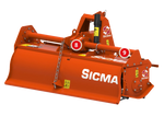Fresatrice Sicma CS 145 vista posteriore con carter di protezione e attacco a tre punti