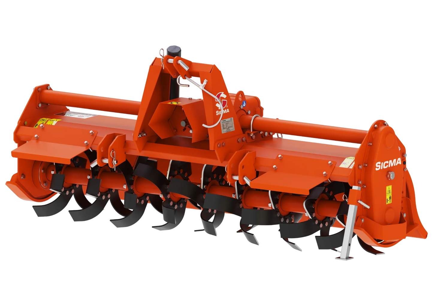 Fresatrice fissa Sicma RC 145 vista frontale laterale con rotore e zappe