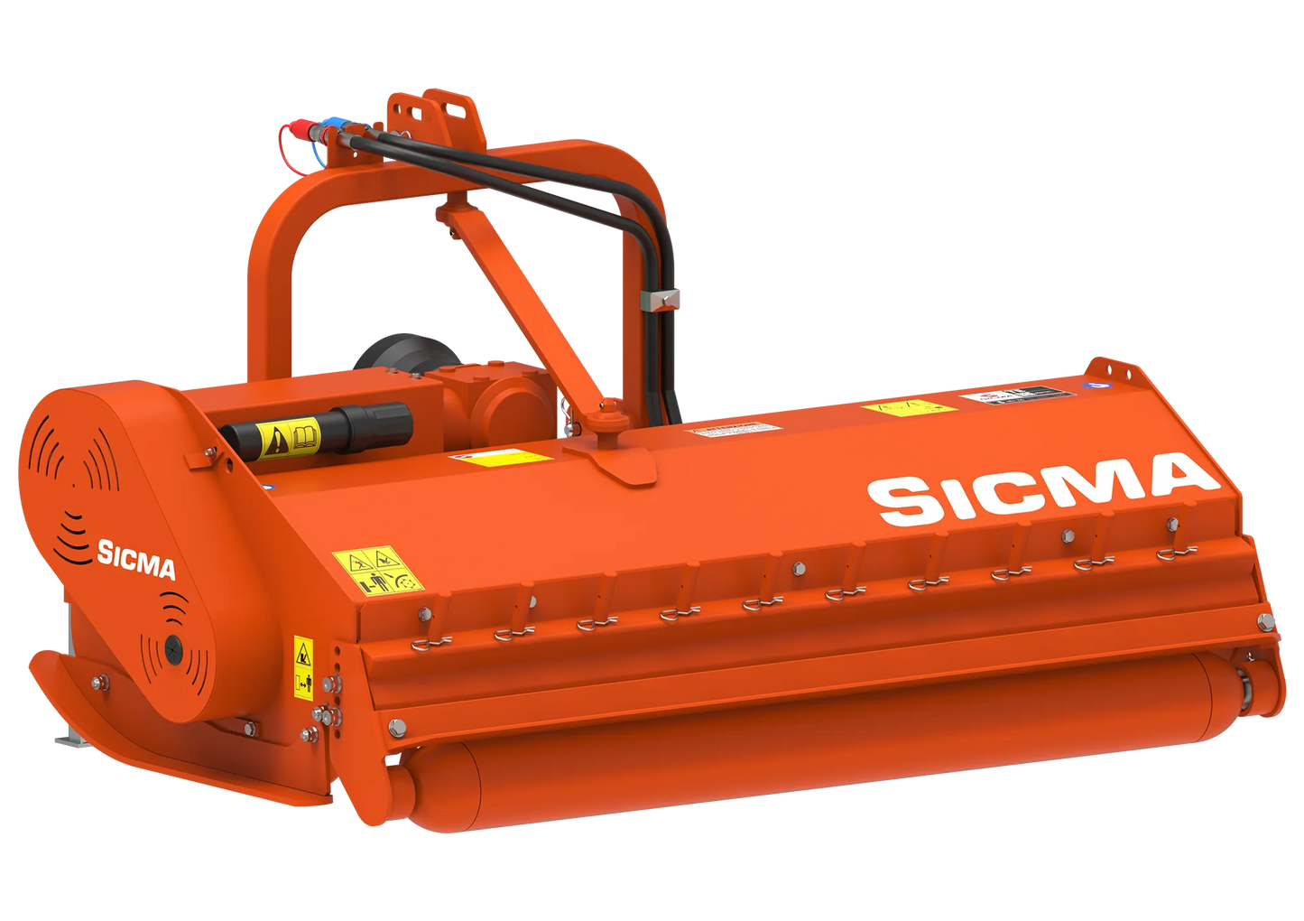 Trinciatutto Sicma TE 160 vista posteriore con struttura robusta e carter laterale