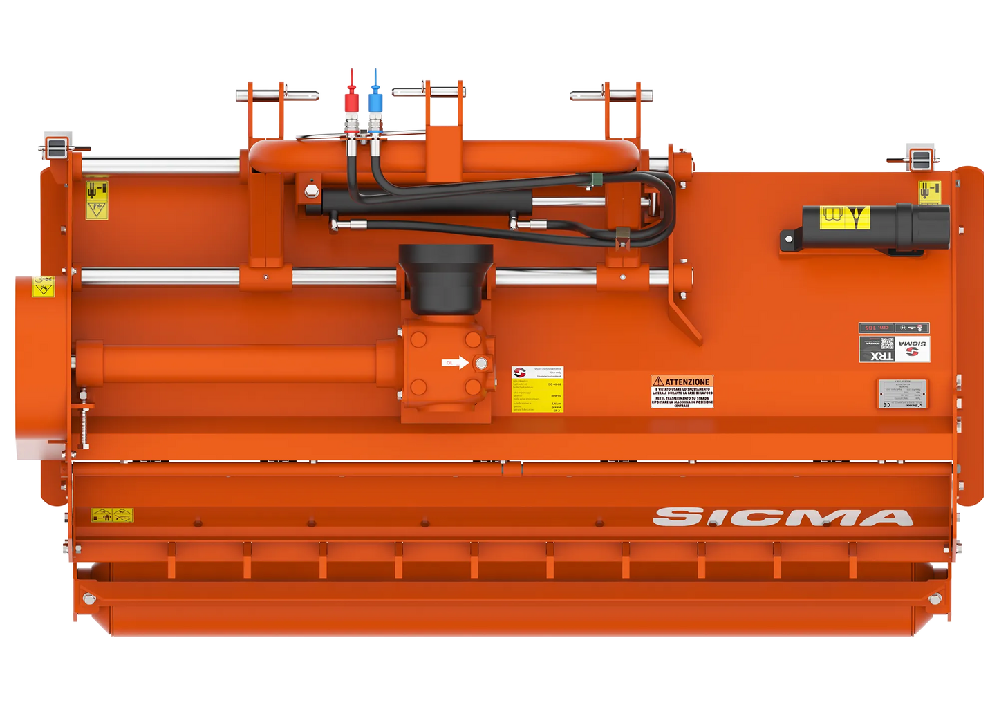Trinciatutto spostabile Sicma TRX 200 vista dall'alto con sistema di spostamento laterale