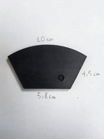 Spazzola in gomma per raccoglitrice Jolly sagomata 10 cm con base 5,8 cm e due fori