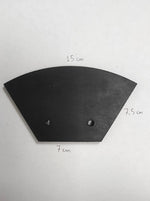 Spazzola in gomma per raccoglitrice Jolly sagomata 15 cm con base 7 cm e due fori