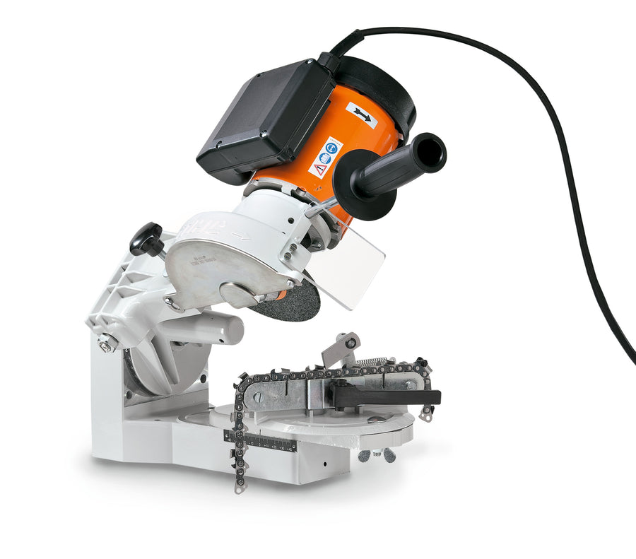 Apparecchio affilatura universale STIHL per catene Oilomatic e lame con supporto orientabile e mole