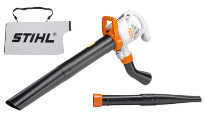 Aspiratore trituratore elettrico Stihl SHE 71 con ugello piatto e sacco di raccolta da 45 litri