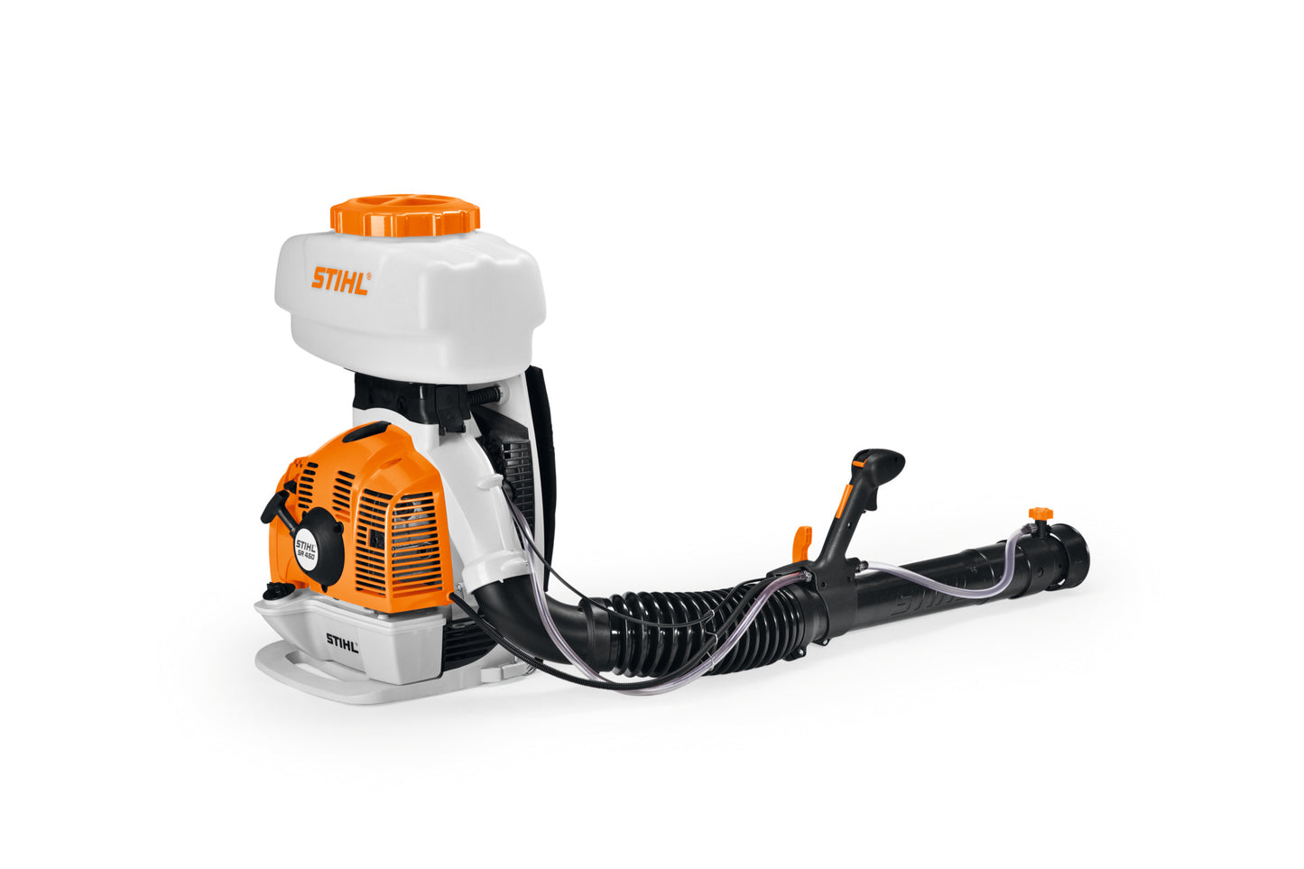 Atomizzatore a zaino STIHL SR 450 con serbatoio da 14 litri e tubo di nebulizzazione