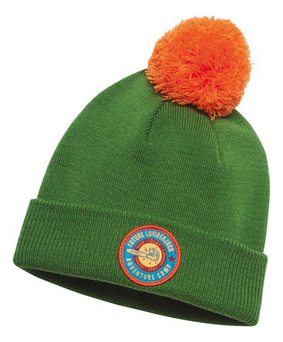 Berretto invernale Stihl Adventure verde in poliacrilico con pompon arancione e patch Future Lumberjack