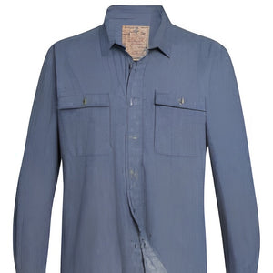 Camicia da lavoro Stihl SZ S WORKER in denim scuro con look gessato e tasche pettorali