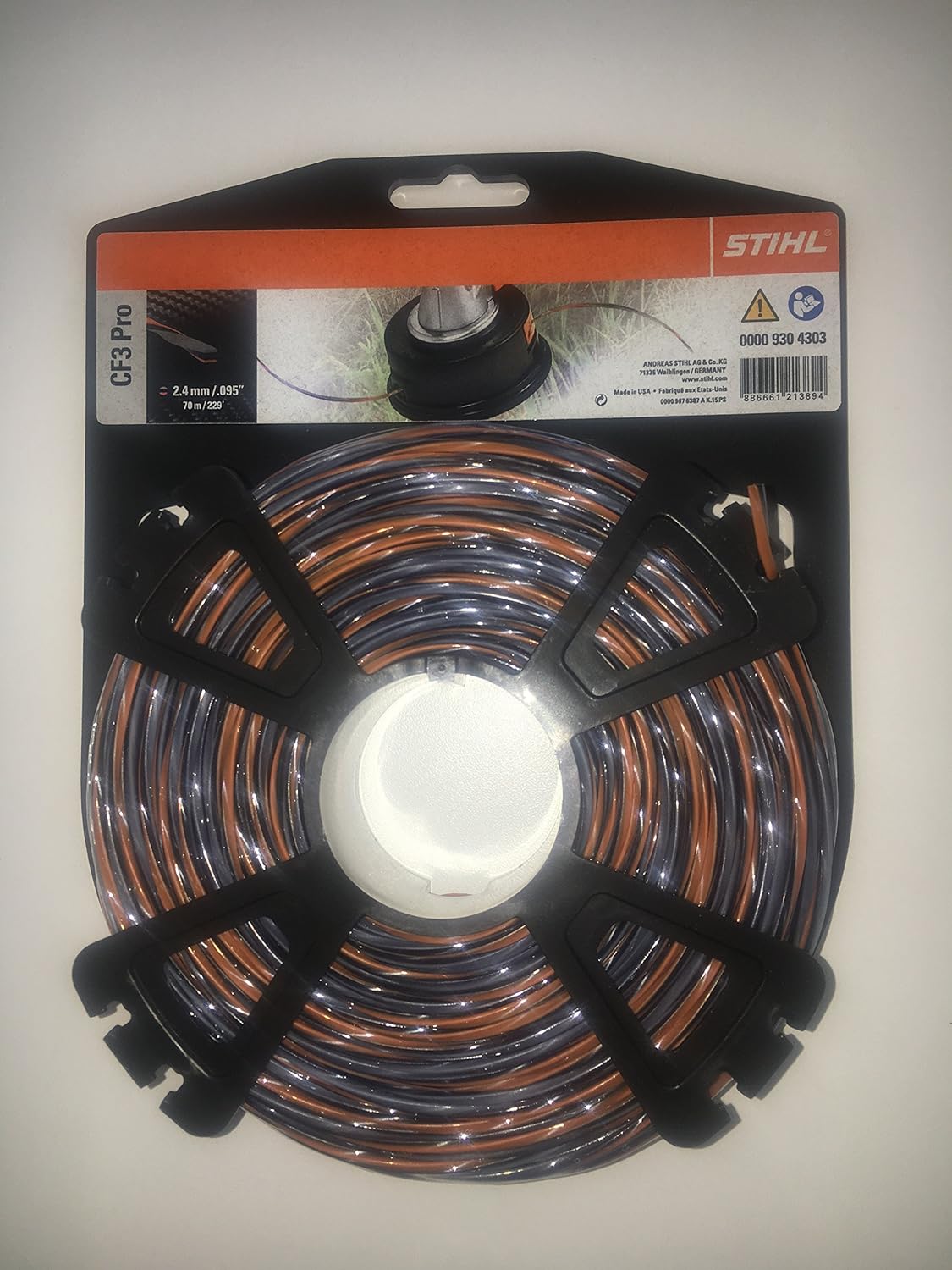 Confezione filo falciante STIHL CF3 Pro con bobina e etichetta prodotto