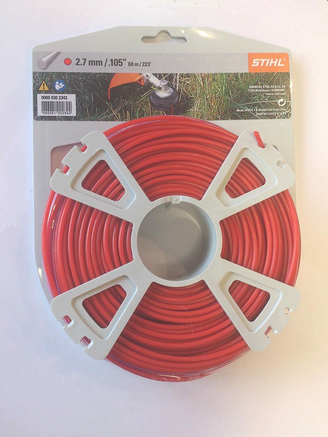 Filo falciante tondo STIHL in confezione colore rosso diametro 2,7 mm