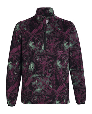 Pullover in pile unisex Stihl Troyer Camou nero verde con motivo camouflage e colletto montante, taglia XXXL