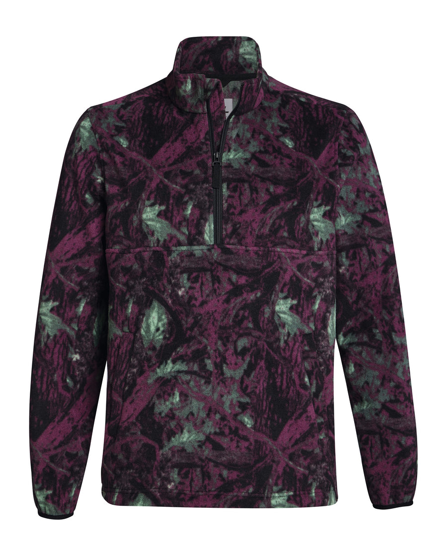 Pullover in pile unisex Stihl Troyer Camou nero verde con motivo camouflage e colletto montante, taglia XXXL