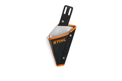 Fondina STIHL per GTA 26 da cintura con pannello rinforzato e bordi arancioni