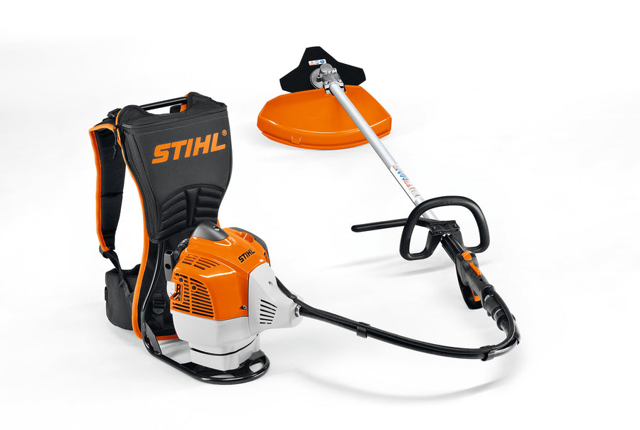 Decespugliatore a zaino Stihl FR 410 C-E con impugnatura circolare e parasassi