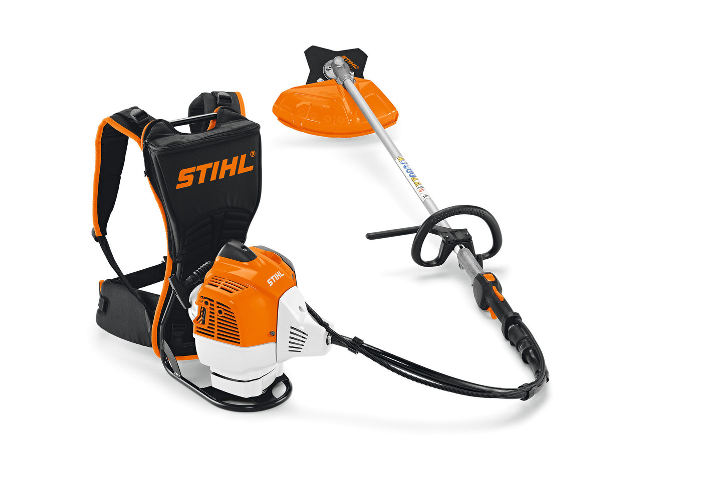 Decespugliatore a zaino Stihl FR 460 TC-EM con impugnatura circolare e parasassi