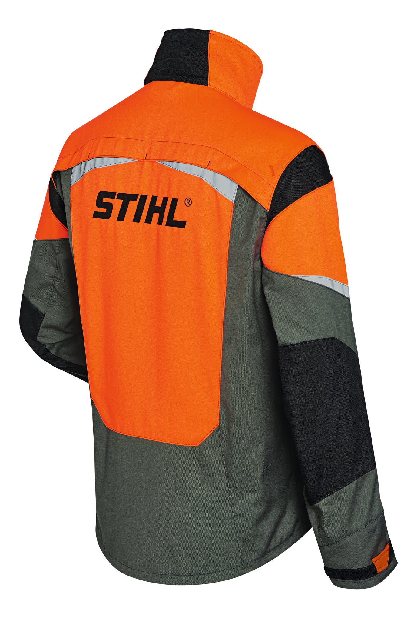 Giacca da lavoro Stihl Function Ergo alta visibilità con logo STIHL sul retro e inserti riflettenti vista posteriore