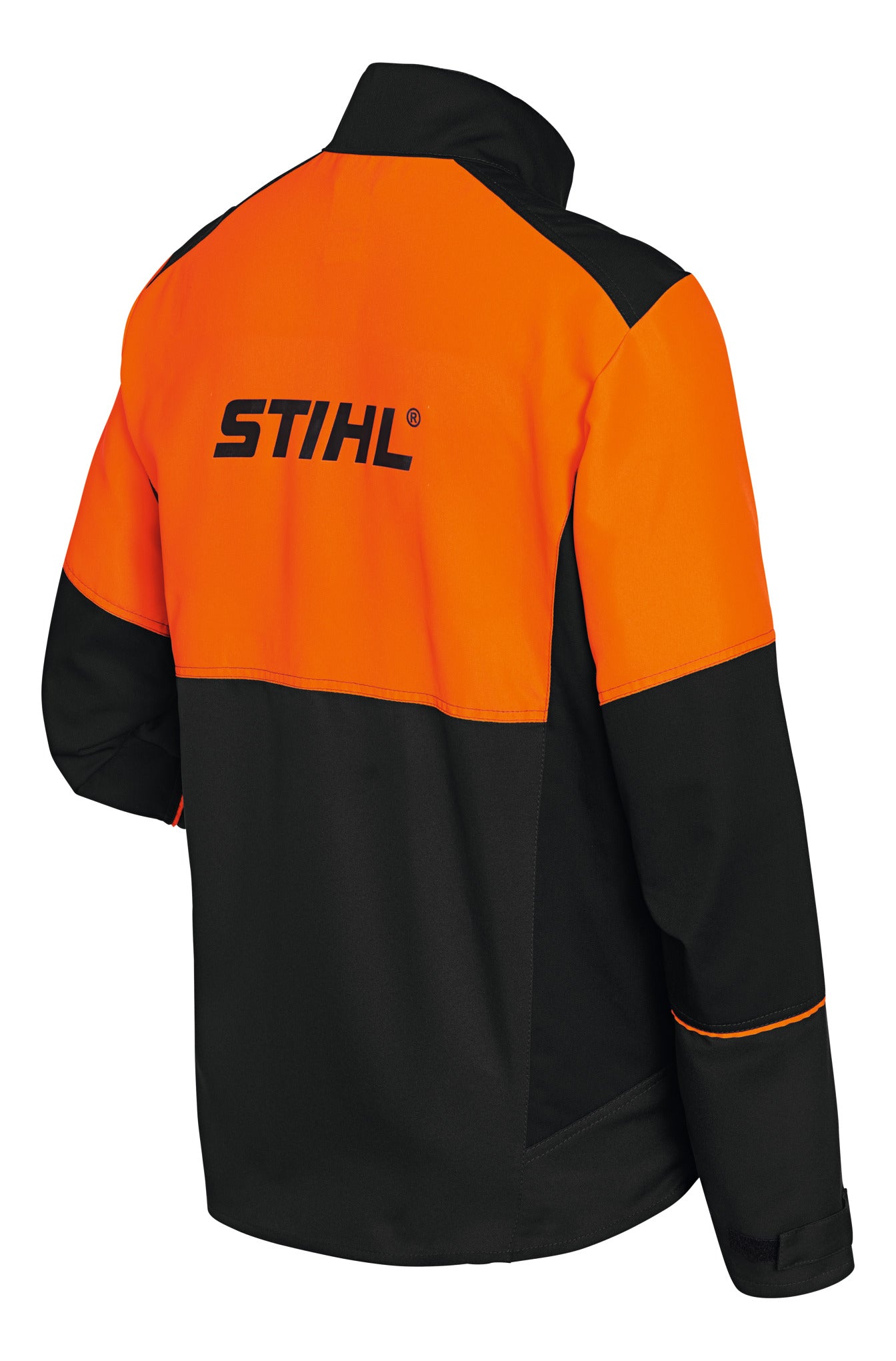 Giacca Stihl Function Universale da lavoro antracite e arancione segnaletico vista posteriore con logo Stihl