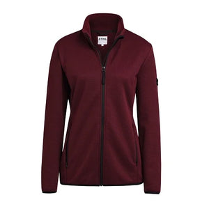Giacca in pile donna Stihl ICON PLUSH bordeaux con zip e tasche con cerniera