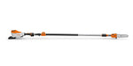 Potatore a batteria telescopico STIHL HTA 135 vista laterale con asta estesa