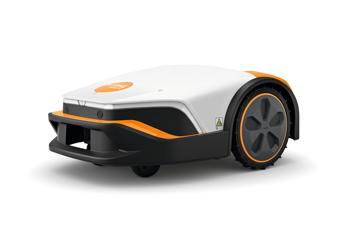 Robot tagliaerba STIHL iMOW 5 vista laterale con ruote maggiorate