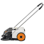 Spazzatrice Stihl KG 550 vista laterale con spazzole e ruote