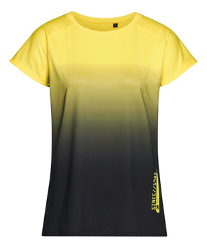 Maglietta tecnica donna Stihl Gradient taglia XL giallo sfumato nero con logo STIHL giallo
