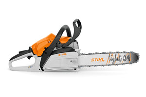 Motosega a benzina STIHL MS 182 con spranga e catena, vista laterale