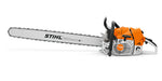 Motosega Stihl MS 881 vista lato avviamento con carter e impugnatura