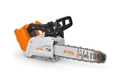 Motosega a batteria Stihl MSA 220 TC-O vista laterale con barra e catena