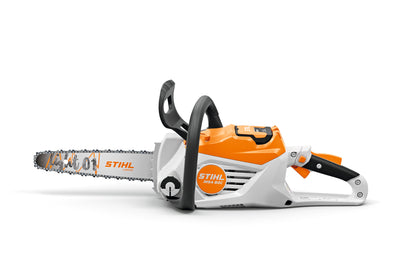 Motosega a batteria STIHL MSA 80 C-B vista laterale con impugnatura ergonomica