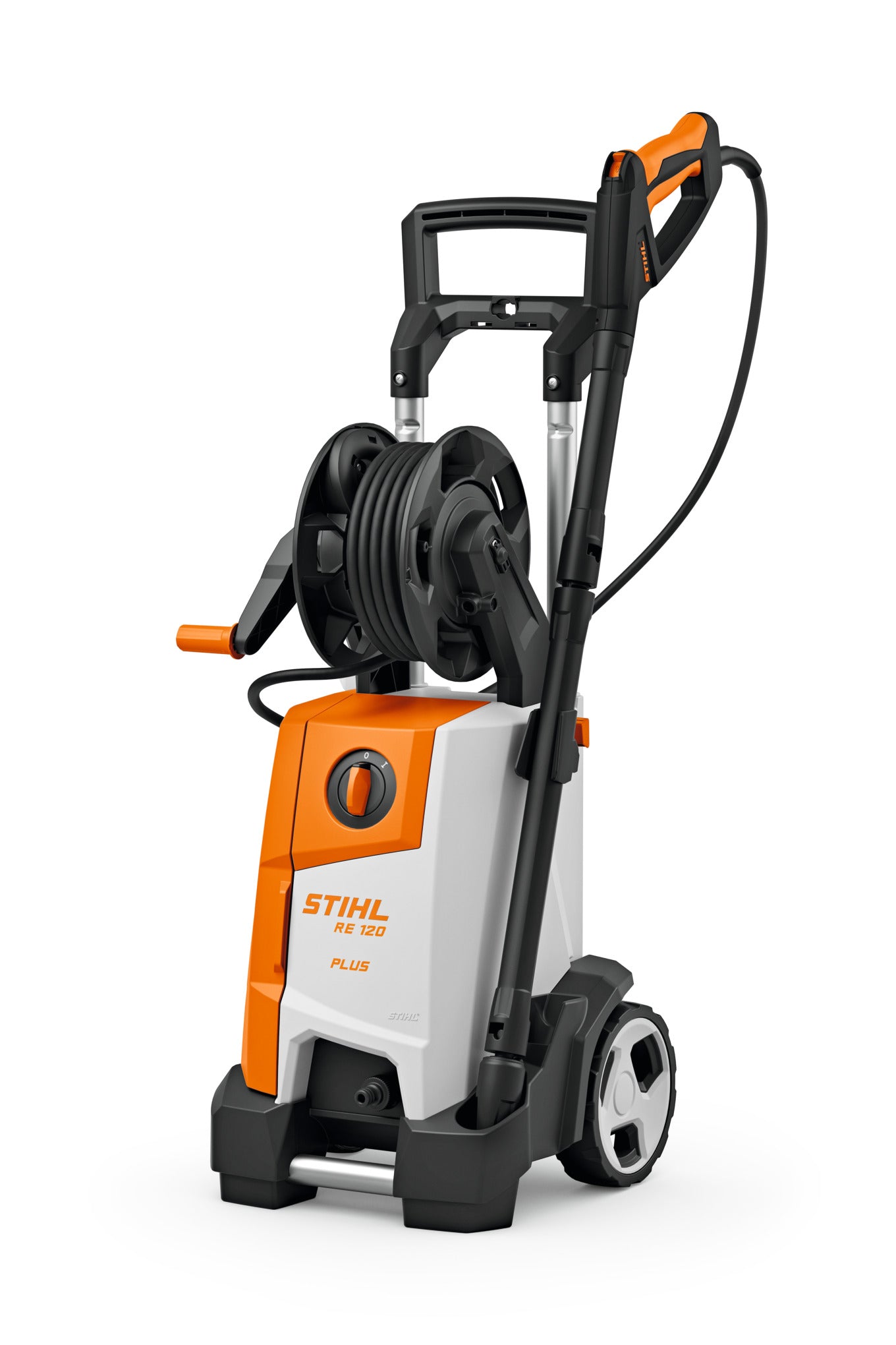 Stihl RE 120 idropulitrice elettrica alta pressione con tamburo avvolgitubo e pistola ergonomica