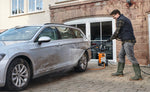 Idropulitrice Stihl RE 130 Plus in uso per pulizia esterna con lancia ad alta pressione