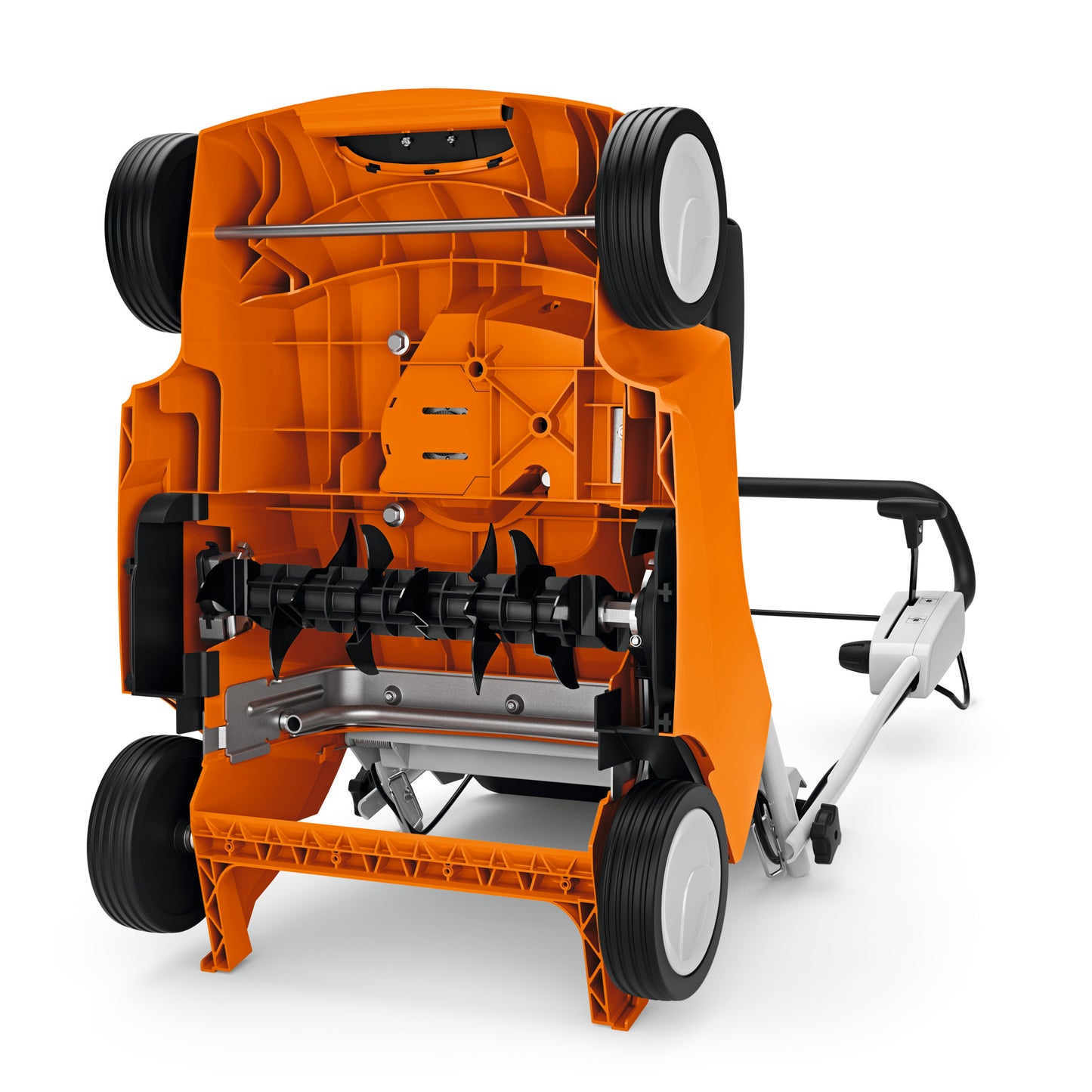 Stihl RL 540 arieggiatore a scoppio vista inferiore con unità di arieggiamento e lame