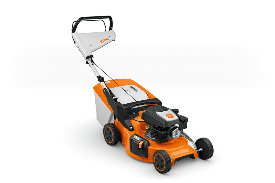 Tosaerba a scoppio Stihl RM 253 T con larghezza di taglio 51 cm e cesto raccoglierba 55 litri