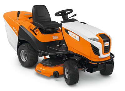 Trattorino da giardino STIHL RT 5112 Z con piatto di taglio da 110 cm e cesto raccolta erba