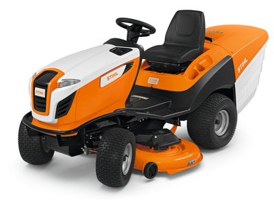 Trattorino da giardino Stihl RT 6127 ZL vista laterale con sedile regolabile e trazione a pedale